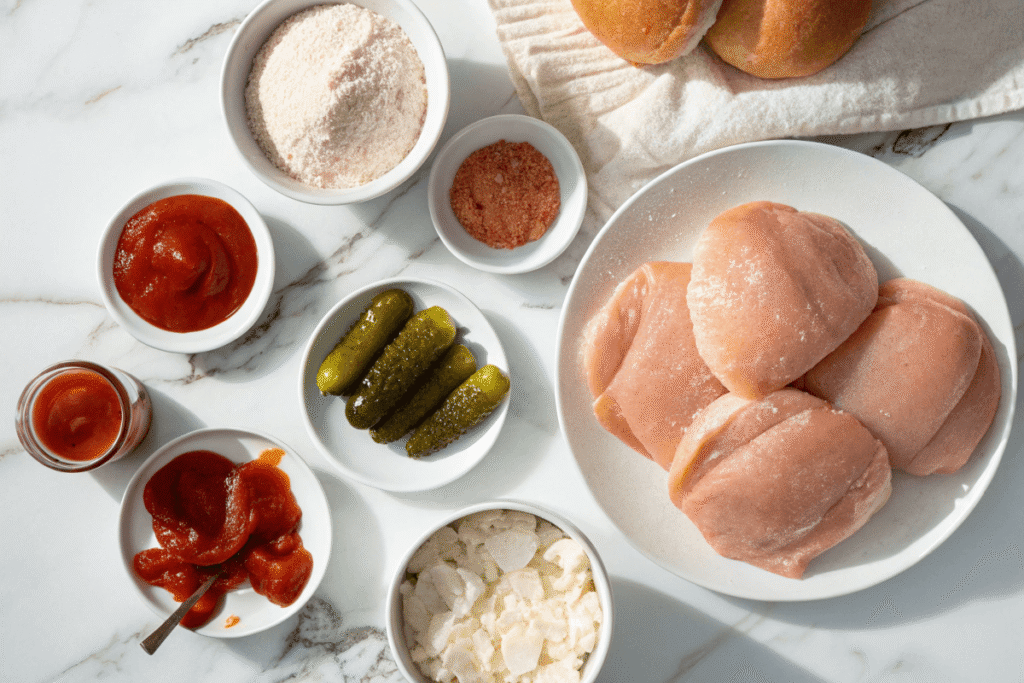 Nashville Hot Chicken Ingredients Laid Out